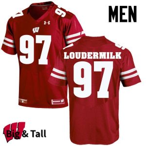 Men's Wisconsin Badgers NCAA #97 Isaiahh Loudermilk Red Authentic Under Armour Big & Tall Stitched College Football Jersey HK31U50KK